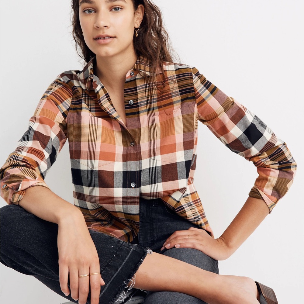 Madewell Classic Ex-boyfriend Shirt in Seconda Plaid